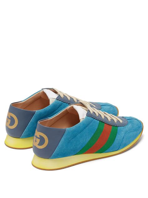 gucci black nylon suede shoes|blue gucci shoes men's.